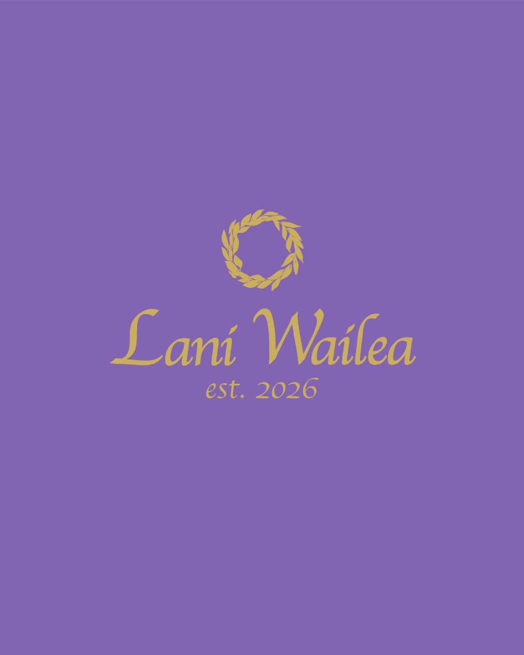 紫の背景にゴールドで描かれたLani Waileaのロゴ